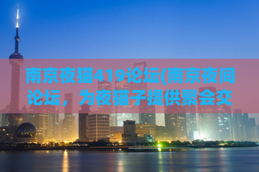 南京夜猫419论坛(南京夜间论坛，为夜猫子提供聚会交友、娱乐休闲、美食佳肴、夜市购物、秀场演出等多种选择。)