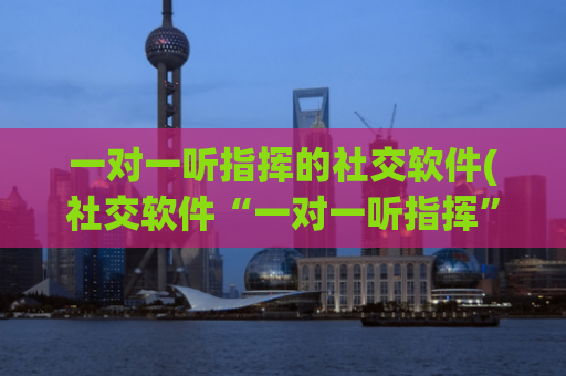 一对一听指挥的社交软件(社交软件“一对一听指挥”：个性化互动更便捷)