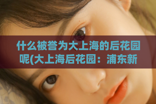 什么被誉为大上海的后花园呢(大上海后花园：浦东新区)