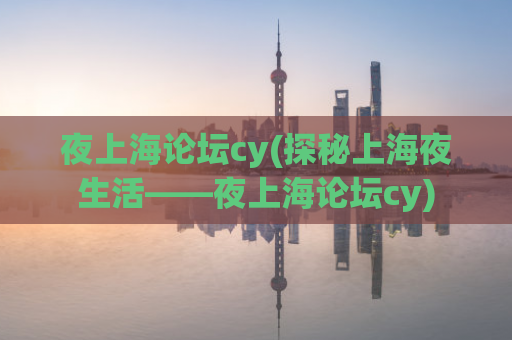 夜上海论坛cy(探秘上海夜生活——夜上海论坛cy)