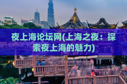 夜上海论坛网(上海之夜：探索夜上海的魅力)