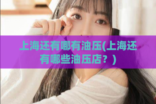 上海还有哪有油压(上海还有哪些油压店？)