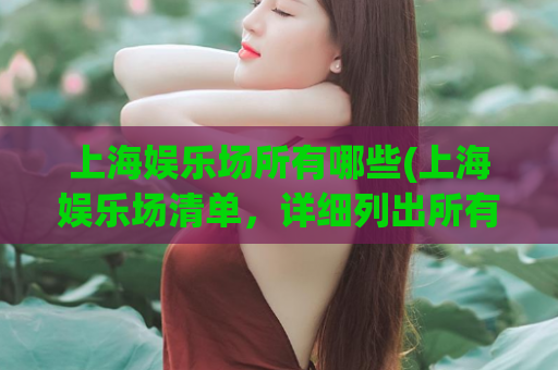 上海娱乐场所有哪些(上海娱乐场清单，详细列出所有设施和娱乐活动)