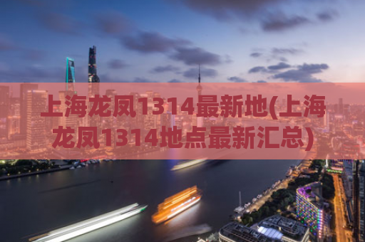 上海龙凤1314最新地(上海龙凤1314地点最新汇总)