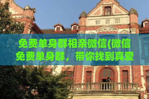 免费单身群相亲微信(微信免费单身群，带你找到真爱)