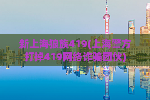 新上海狼族419(上海警方打掉419网络诈骗团伙)