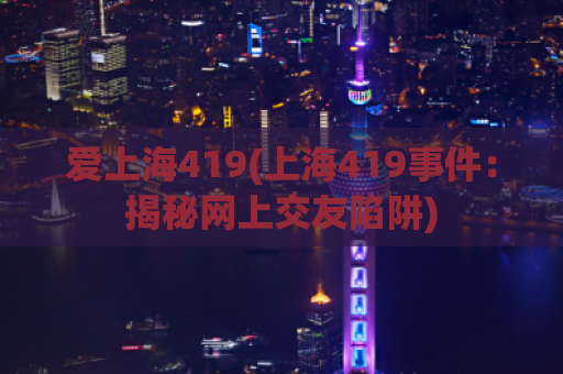 爱上海419(上海419事件：揭秘网上交友陷阱)