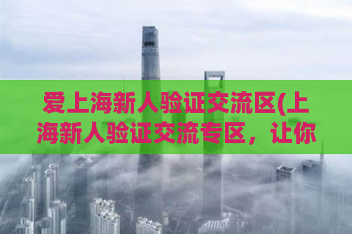 爱上海新人验证交流区(上海新人验证交流专区，让你爱上这座城市)